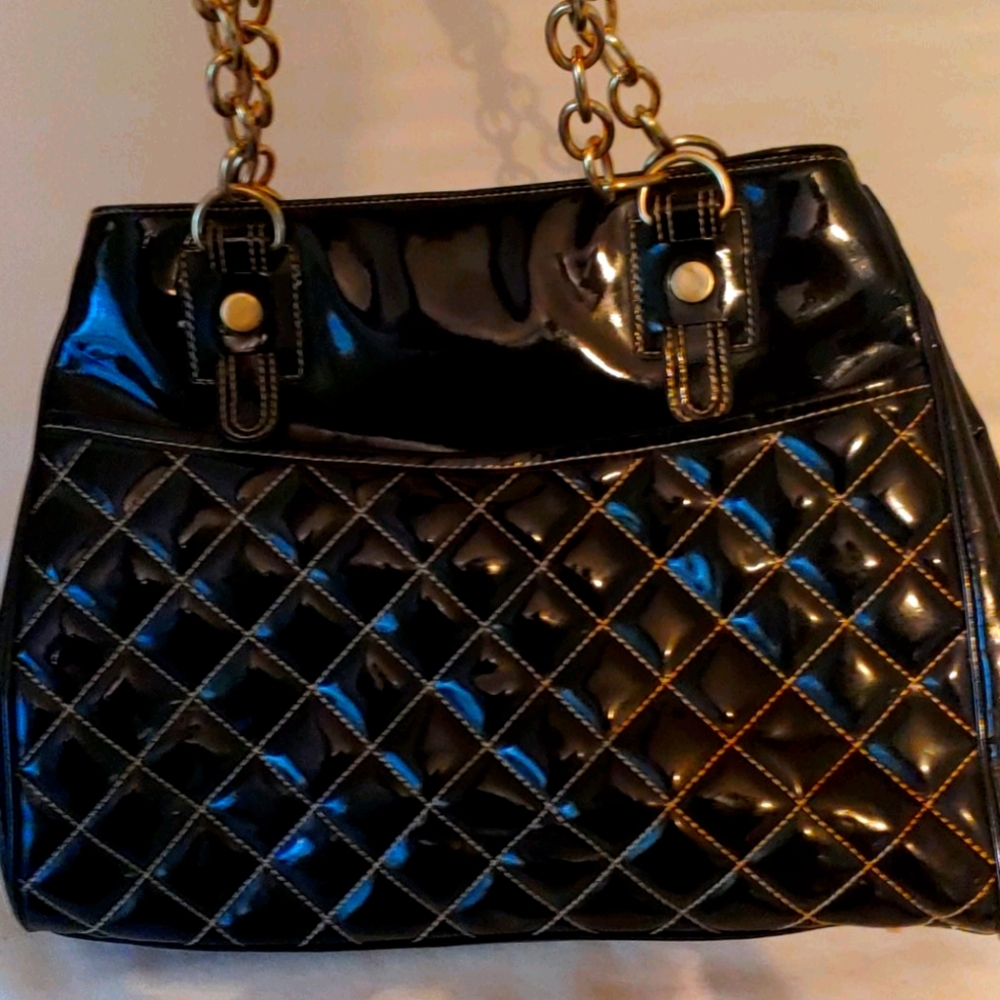 Maxx NY Signature Patent Leather Handbag